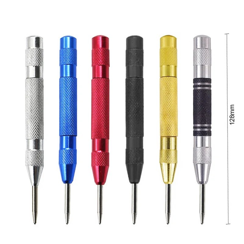 2 Super Strong Automatic Centre Punch Adjustable Spring Loaded Metal Drill TooL gallery