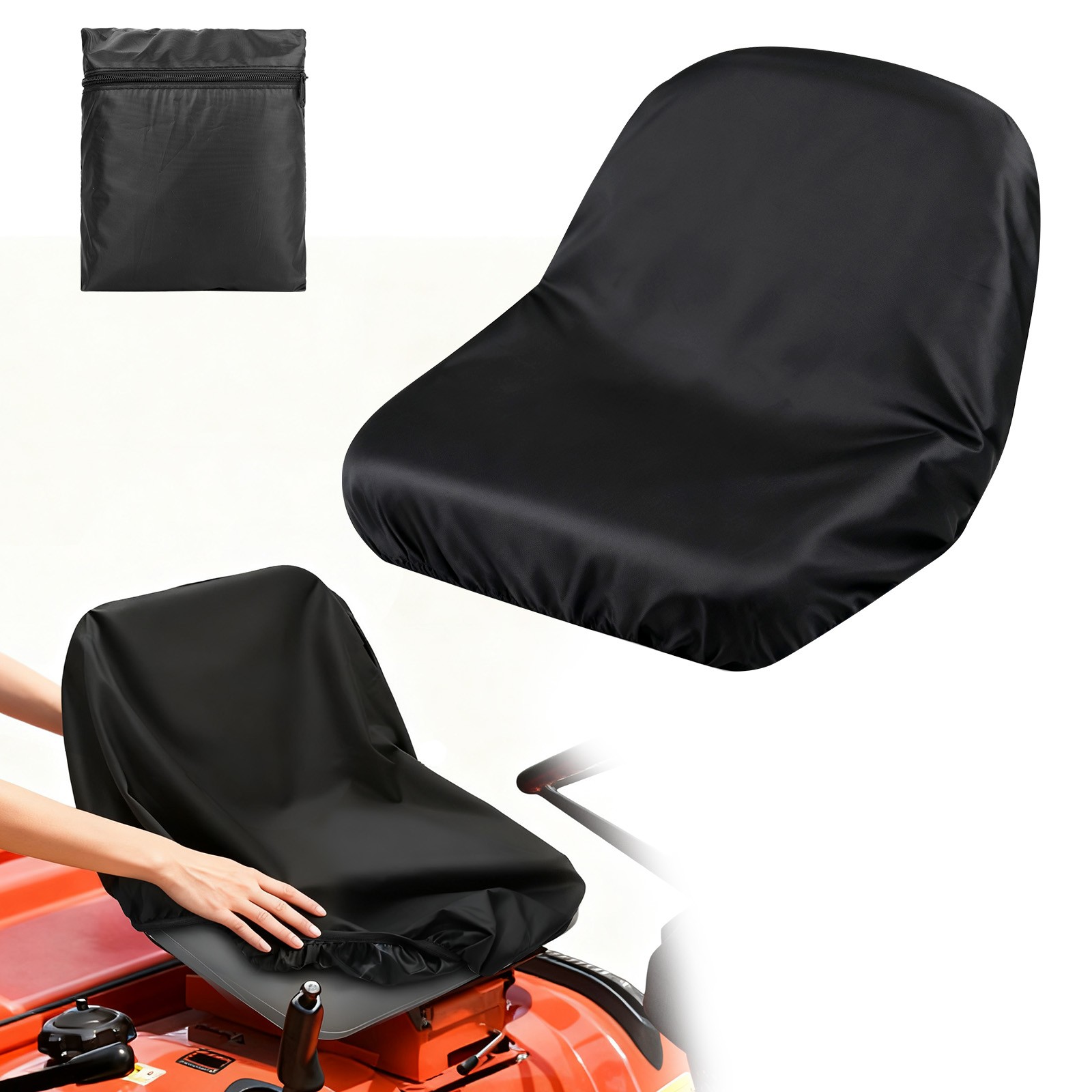 Universal Riding Lawn Mower Tractor Seat Cover Waterproof Oxford w/ Storage Bag gallery