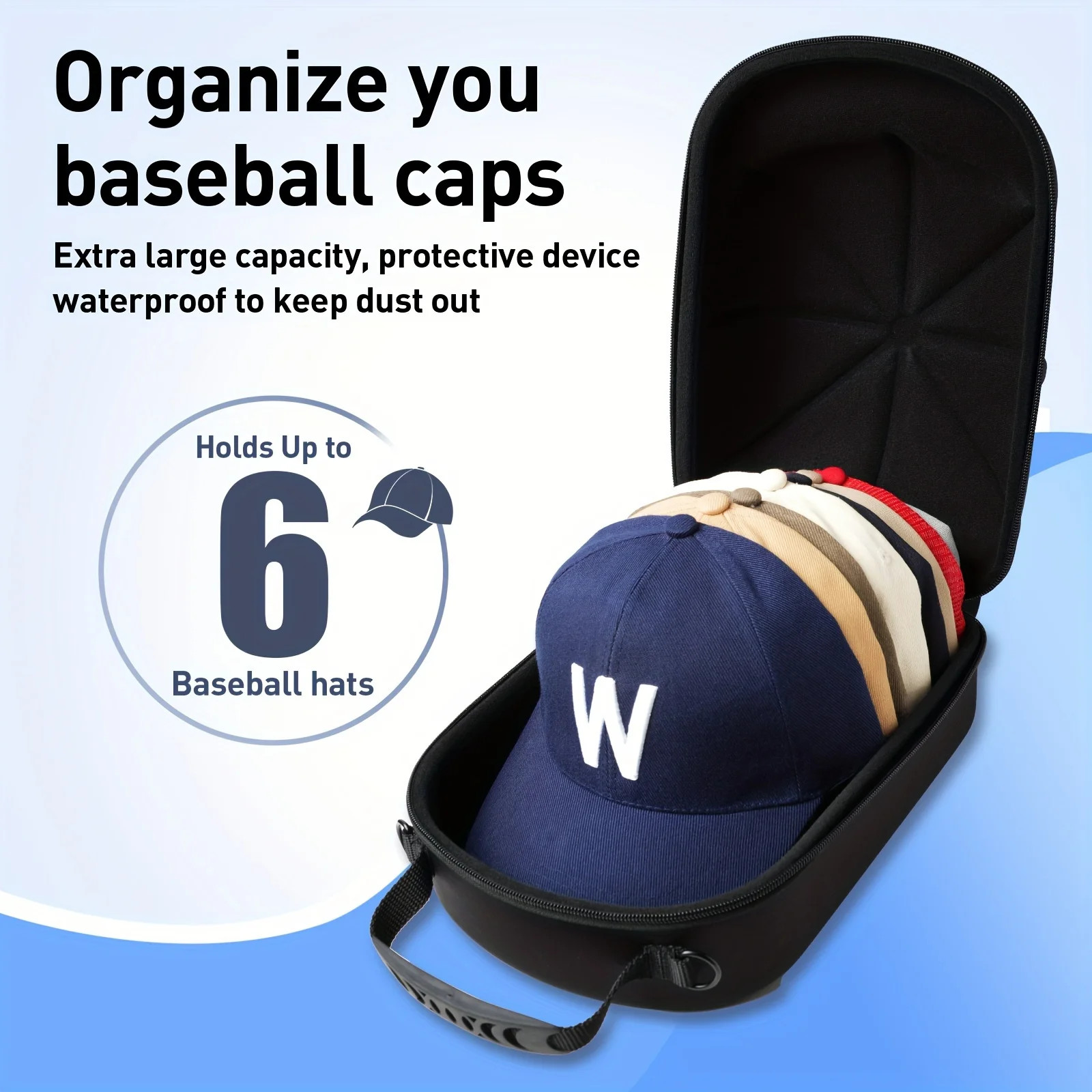 1pc Baseball Hat Travel Bag - EVA Hard Shell Cap Carrier & Organizer gallery
