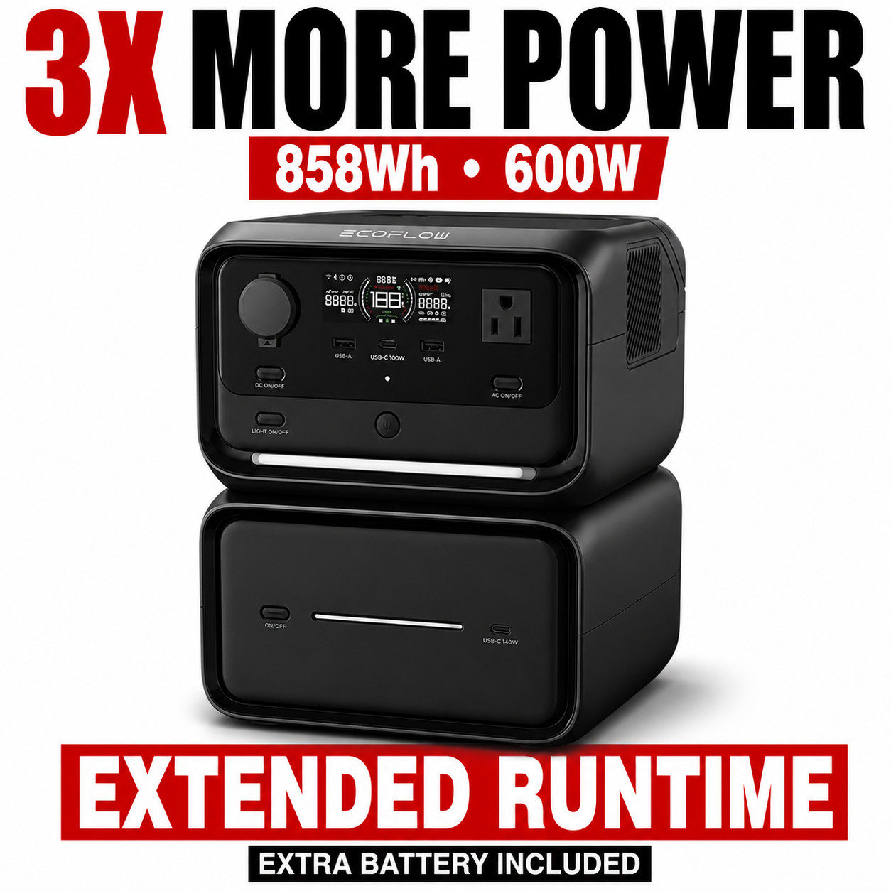 EcoFlow RIVER 3 Max 600W Portable Power Station 858Wh UPS Fast Charge gallery