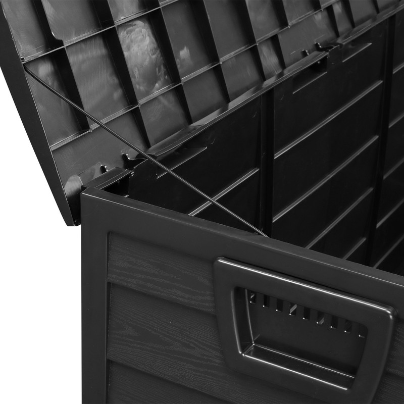 75gal 280L OutdoorPlastic Storage Deck Box Chest Tools Toys Lockable BLACK gallery