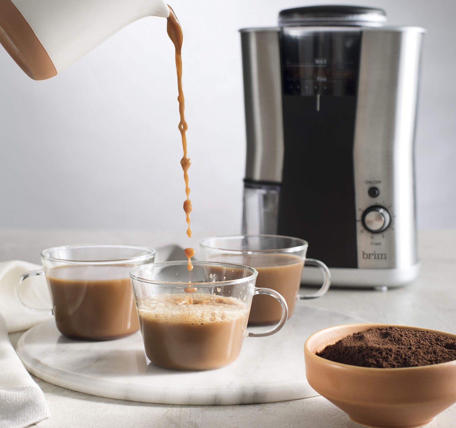 Brim Conical Burr Coffee Grinder One Size Stainless Steel/Black 17 Grind gallery