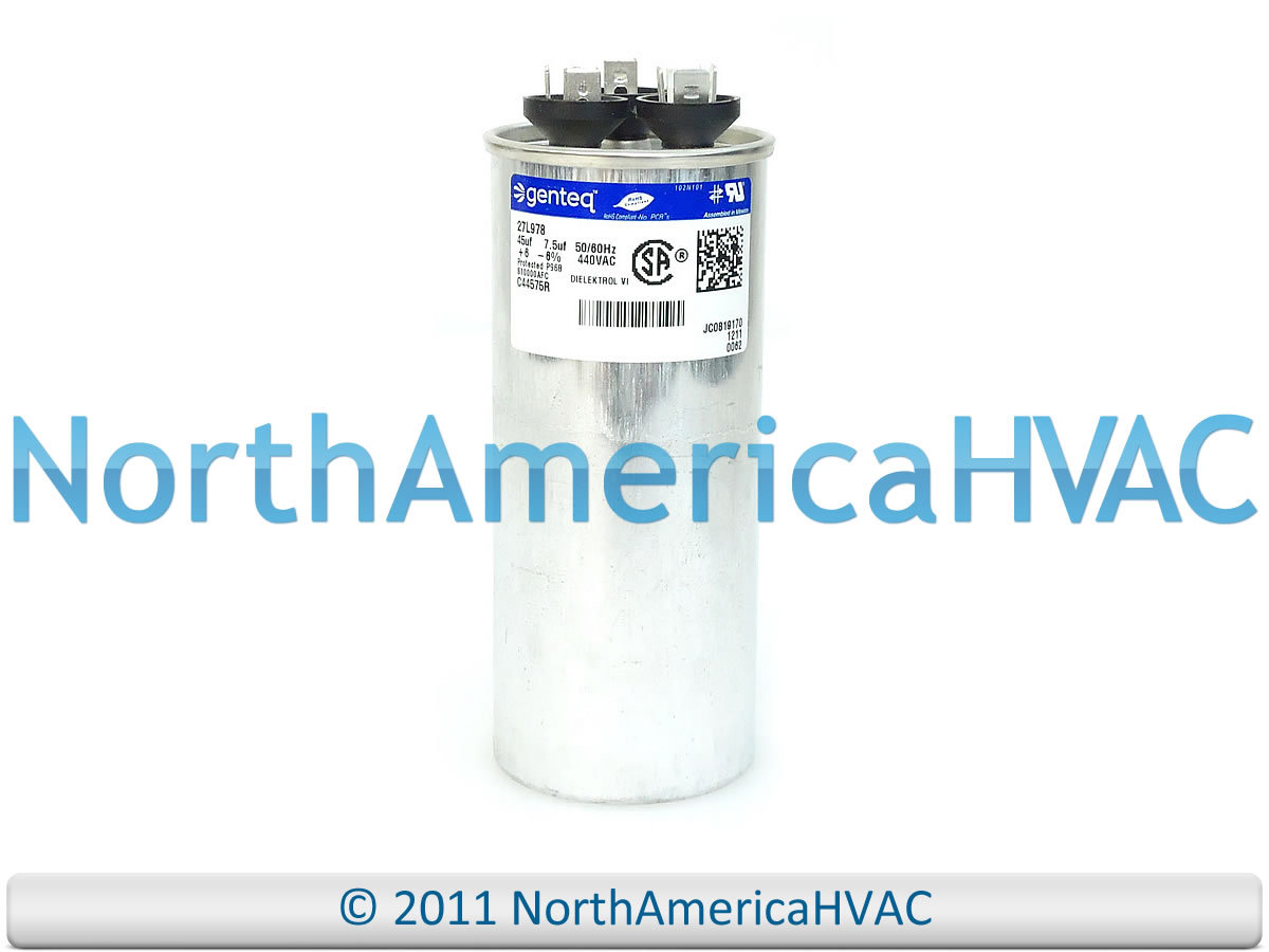 Capcom Capacitor Dual Run 45/7.5 uf MFD 440 Volt Fits GE Genteq 27L978 27L978BZ3 gallery