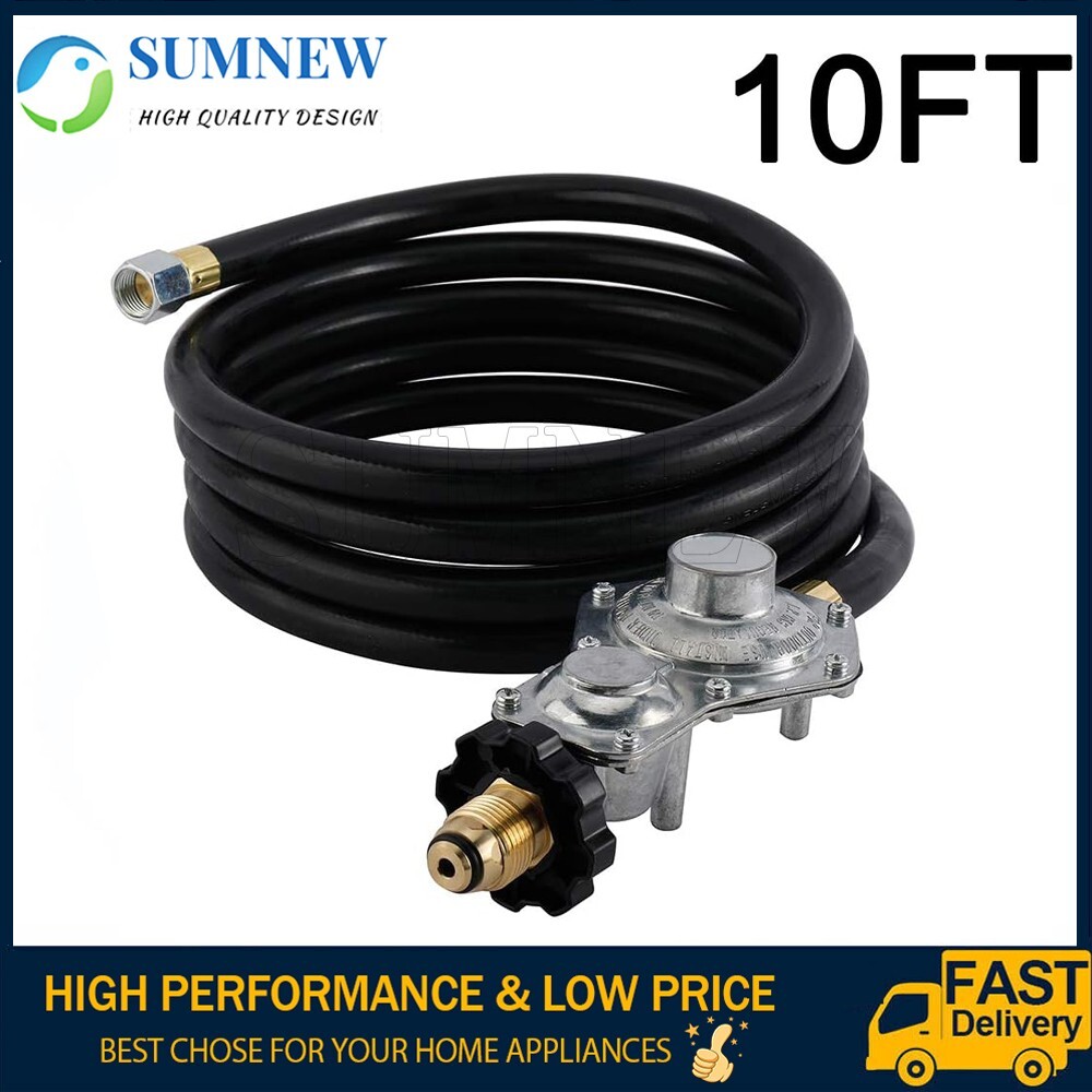 10FT Two Stage Propane Regulator Hose with Standard POL Connectionx3/8inch Flare gallery