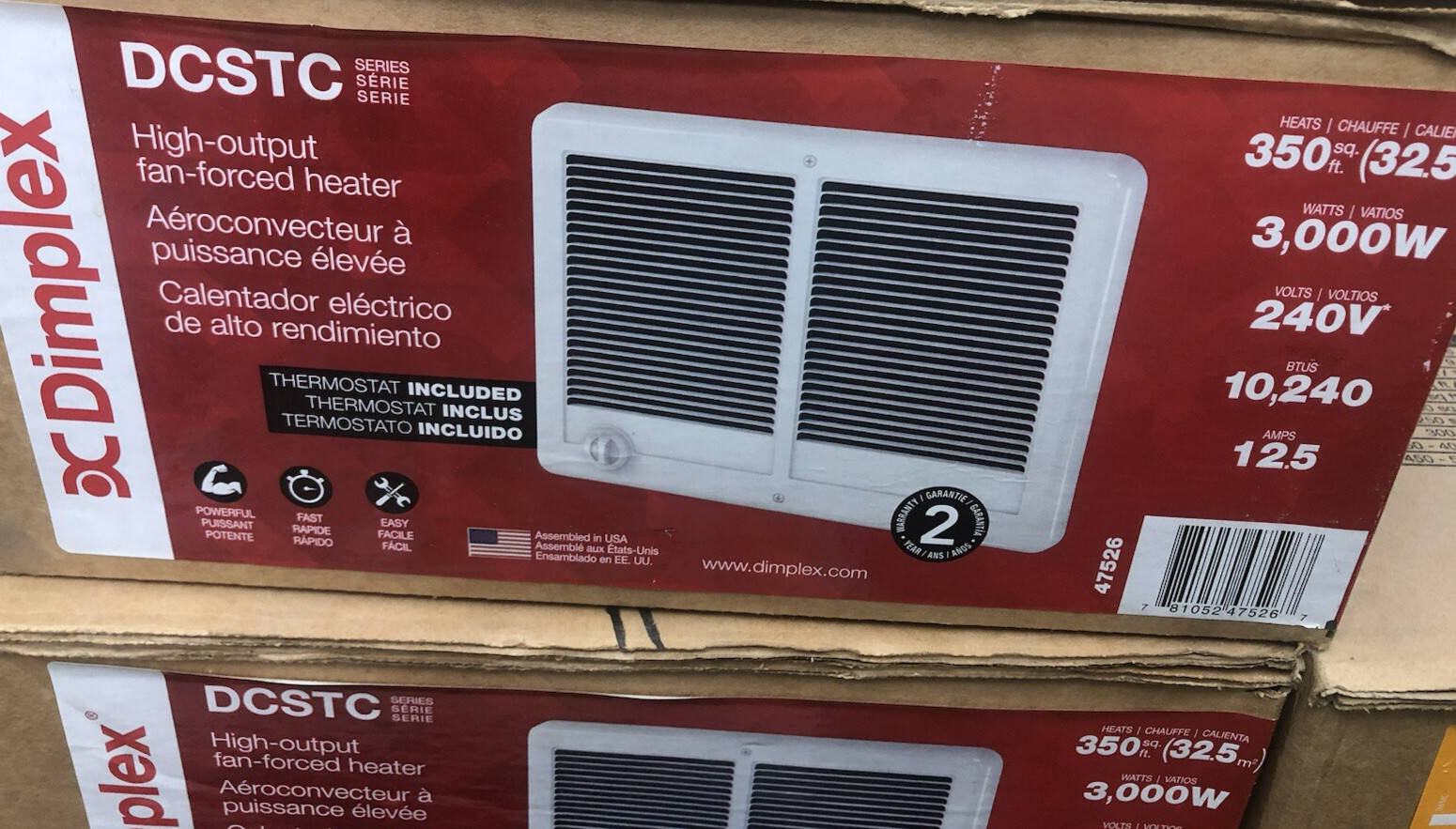 Dimplex DCSTC302TW 3000-Watt 240-Volt Forced Air Heater Wall Mount (47526) New gallery