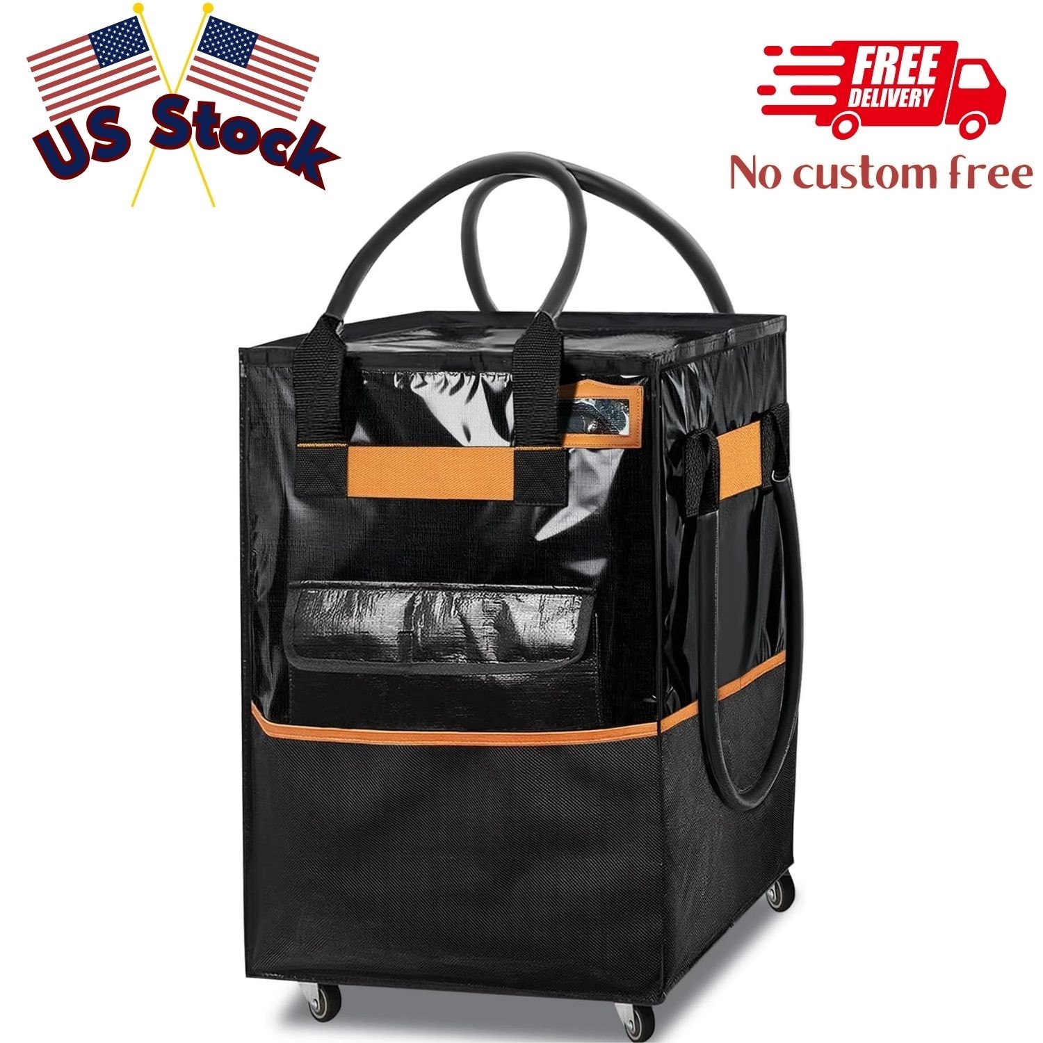 Reusable Grocery Bag on Wheels, 130L Large-Capacity Zippered Roller Tote gallery