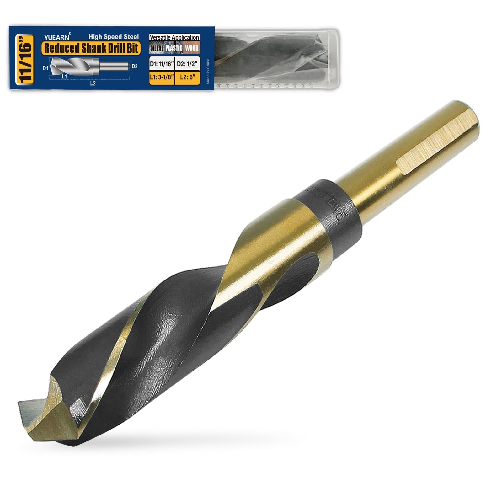 11/16 Inch Drill Bit - Reduced Shank HSS 4241 High Speed Steel for Metal & Steel gallery