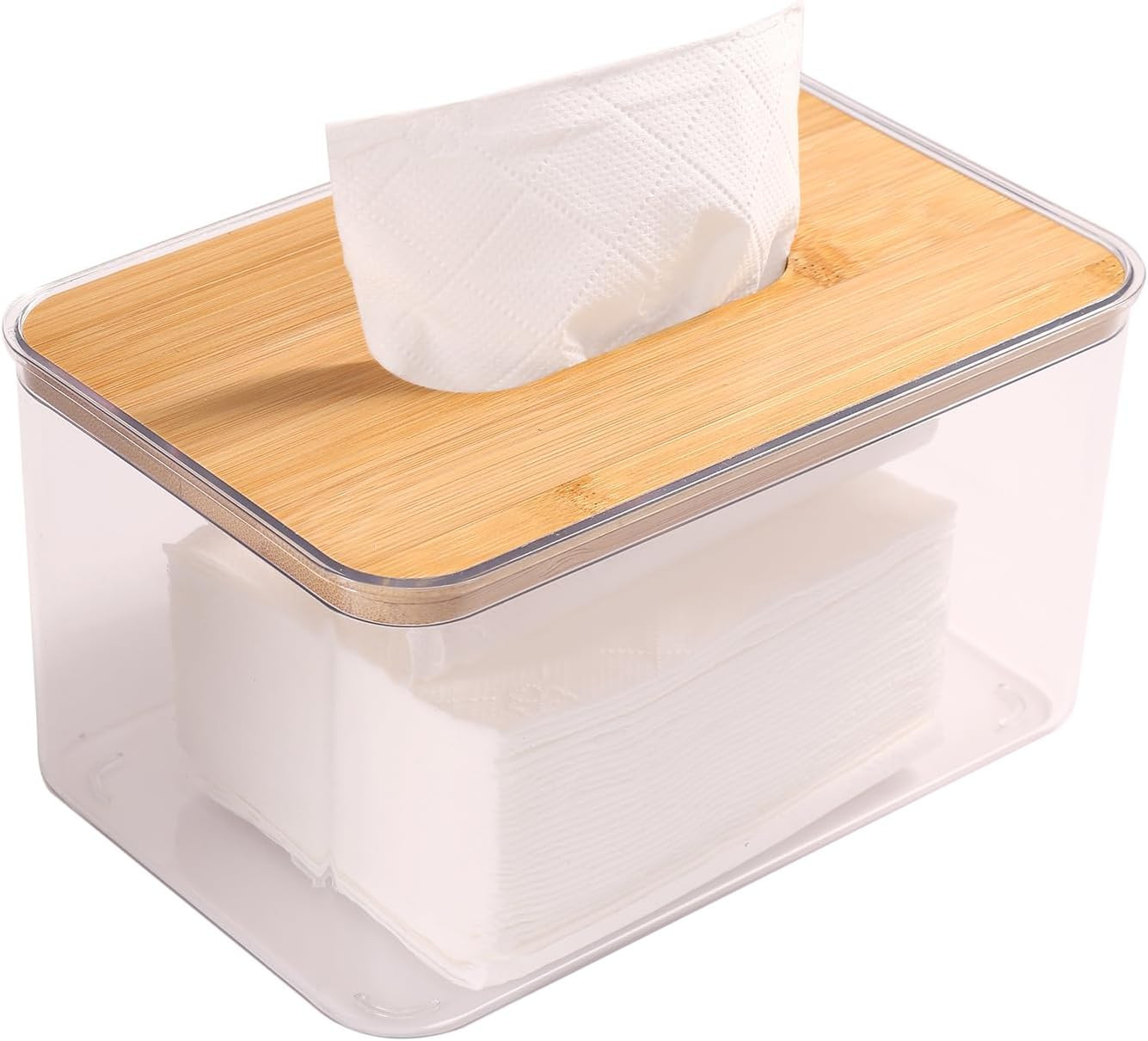 Acrylic Tissue Box Cover, Bamboo Dryer Sheet Holder, Wooden Rectangular Dryer... gallery