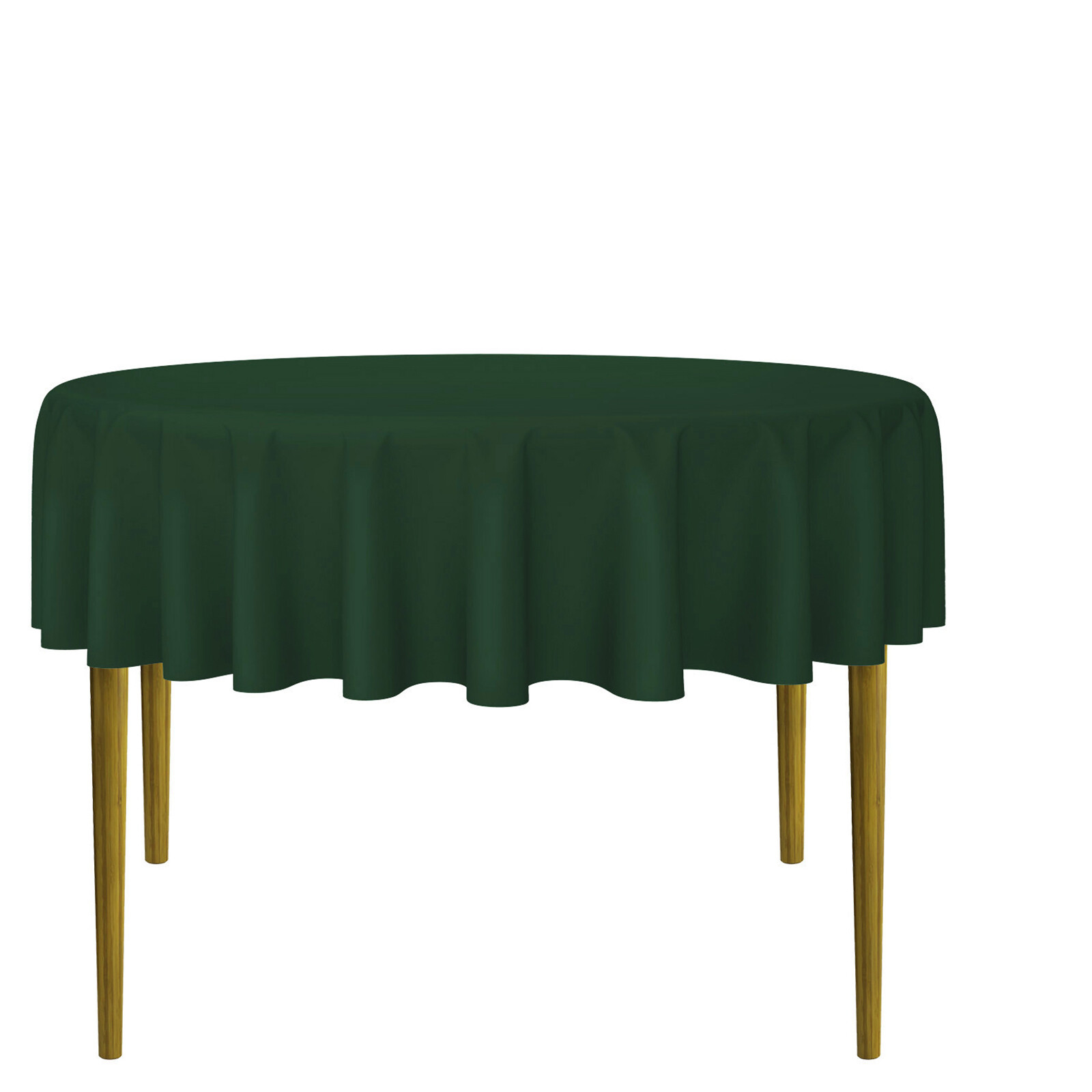 5 Pack 70" Round Polyester Fabric Tablecloths for Wedding Banquet -Hunter Green gallery