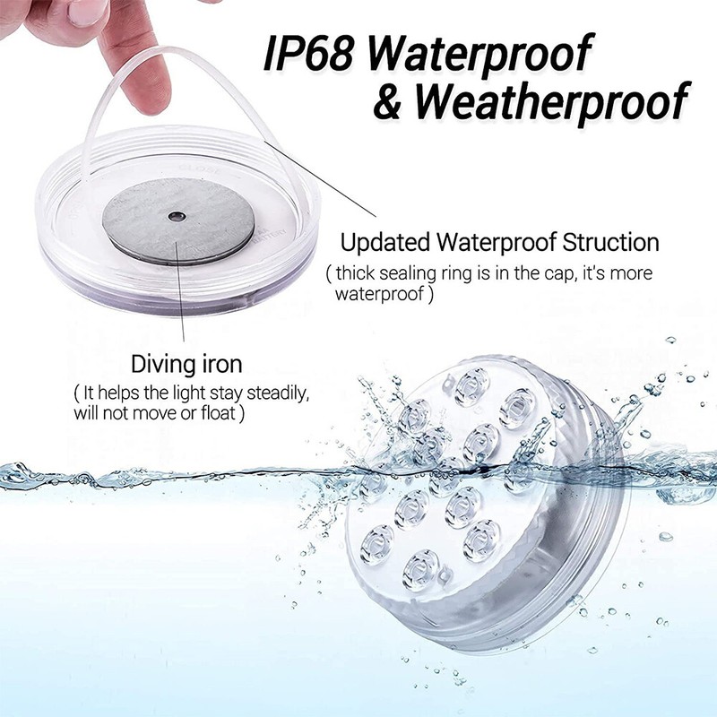 13LED Pool Lights with Remote IP68 Waterproof 16 Color Changing Underwater Light gallery