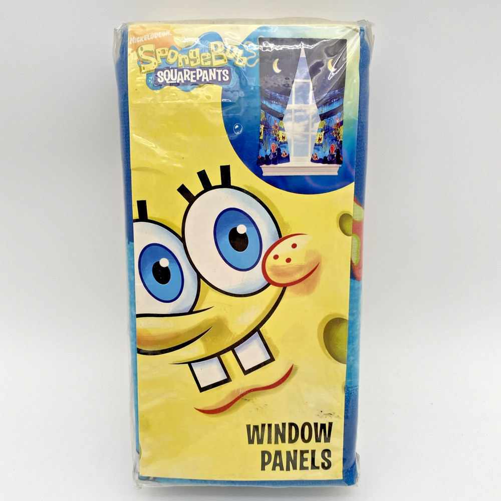 Nickelodeon SpongeBob SquarePants Window Panels 82x63in Star Moon Curtains Set