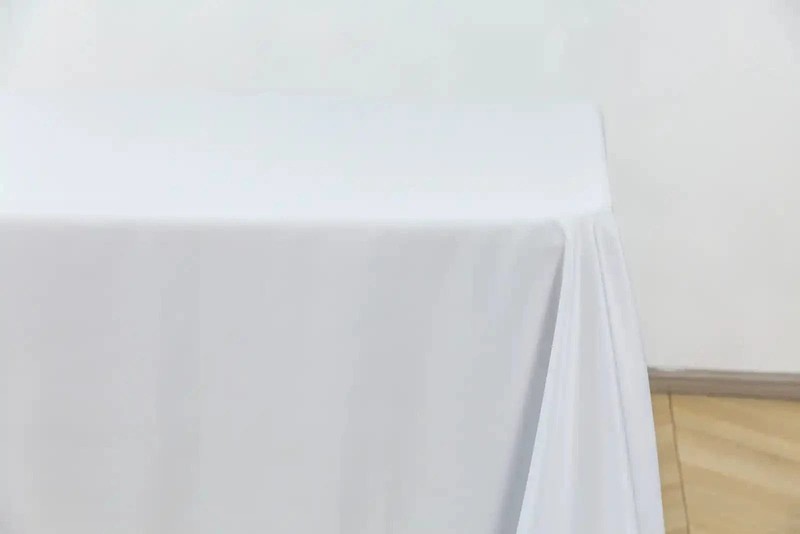5-Pack White Polyester Rectangle Tablecloth 190gsm 90" x 132" by Chivari gallery