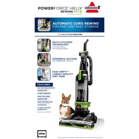 BISSELL PowerForce Helix Turbo Rewind Pet Upright Vacuum 3333 - FREE SHIP gallery