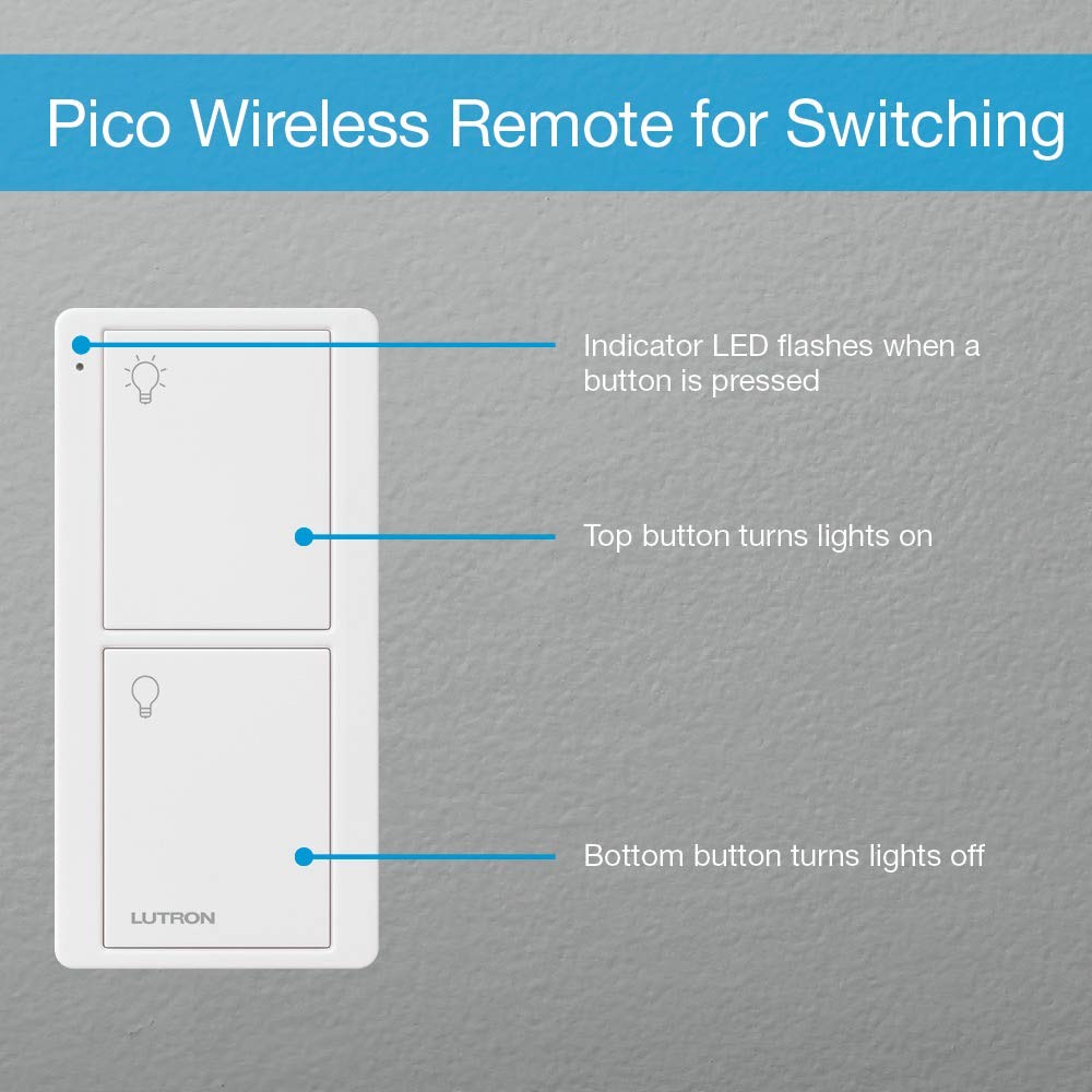 Lutron Pico Remote for Caseta Smart Switch, 2-Button Control , On/Off Control, gallery
