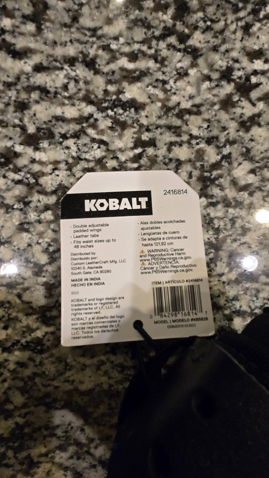 Kobalt Adjustable Padded Work Belt Steel Roller Buckle 2416814 Fits Up To 48 in gallery