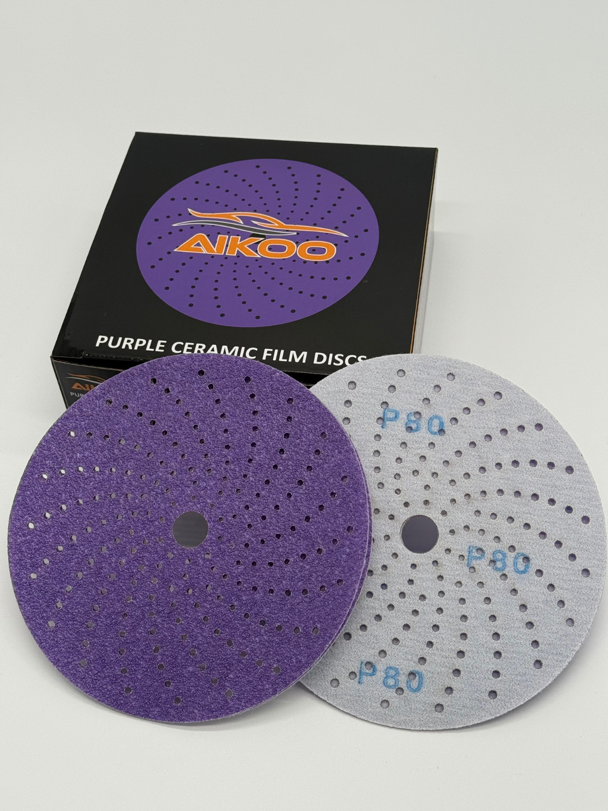 AIKOO 6" Hook & Loop Ceramic Multi-hole Sanding Discs Orbital DA Sanders Paper gallery