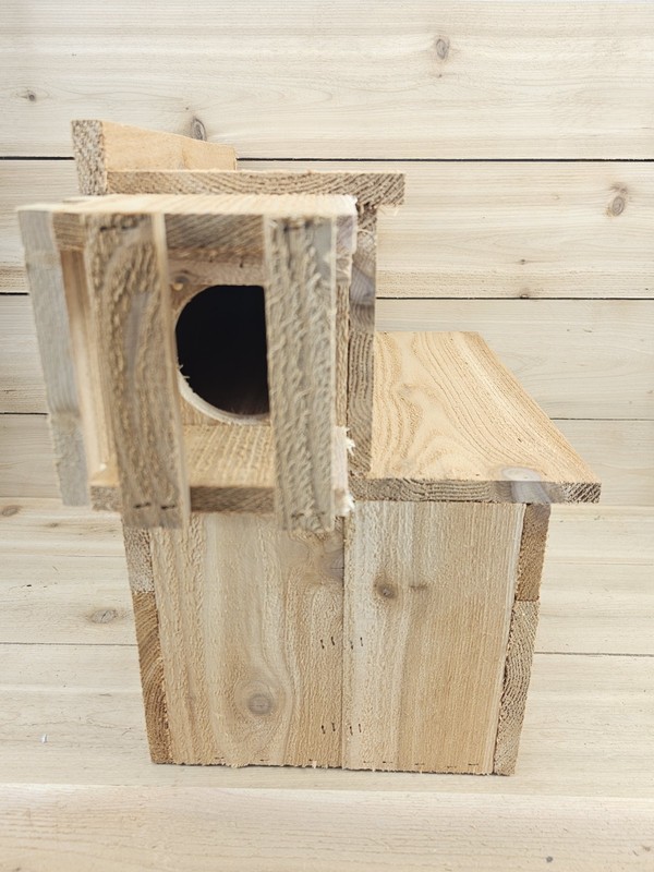 Squirrel House Nesting Box Bird Nature Animals Safety Wooden Cedar Handmade USA gallery