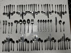 Oneida Juilliard Cube Stainless Flatware 78 Pc, 6 Place Service for 10 + Serving