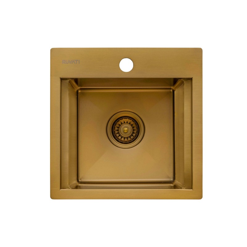 Ruvati 15" Workstation Drop-in Topmount 16Gauge Bar Prep Sink- RVH8215GG gallery