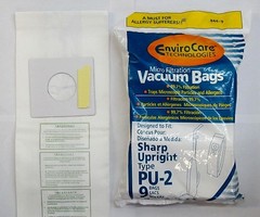 Sharp Vacuum PU-2 Microfiltration Bags – 9 Bags made by envirocare