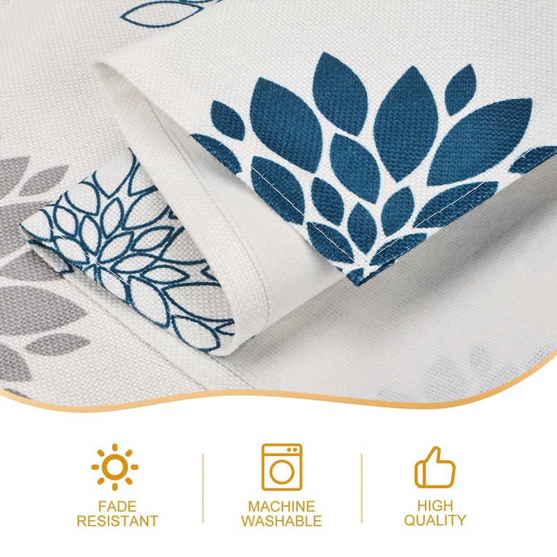 Snycler 13x48 Inch Table Runner Blue Grey Dahlia 13" x 48", gallery