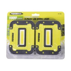 1000 Lumen 2 Pack Portable Work Light, 3-Mode, AA Battery Operated, Swivel Stand