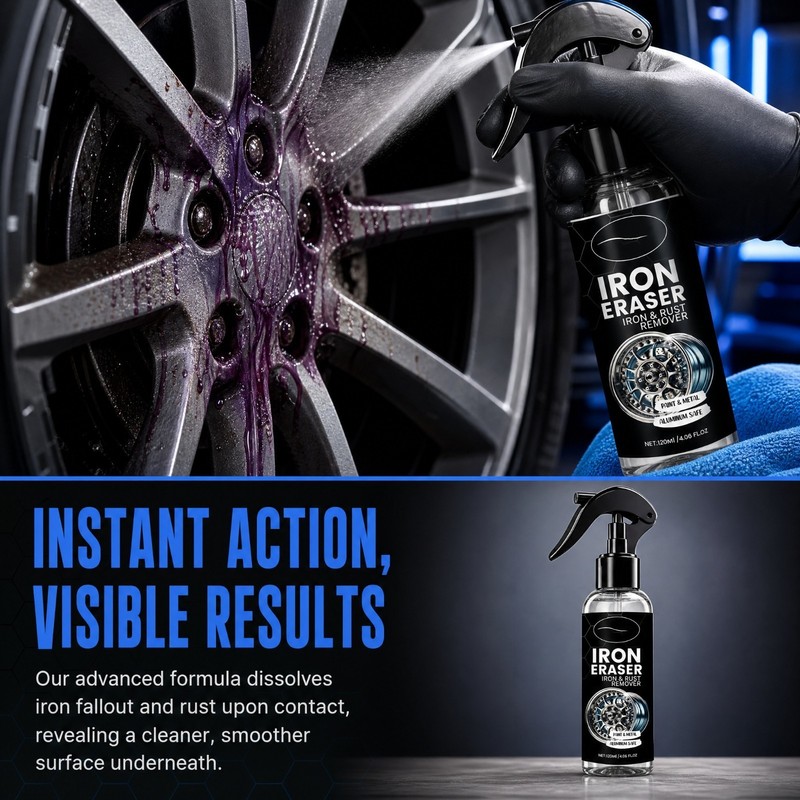 120ml Iron Eraser Rust Remover Spray, Car Wheel Paint Brake Dust Fast Cleaner gallery