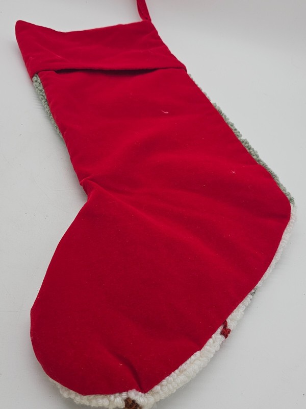 Christmas Stocking Punch Needle Tufted Embroidered Santa Snowman Velvet gallery