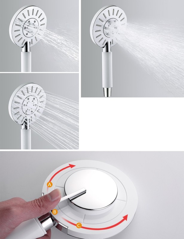 New Handheld Shower Head for replacement-Chrome & White PHS3170-01 gallery