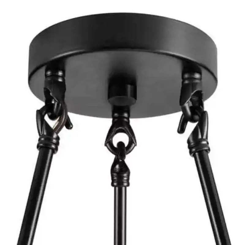 Hampton Bay Stratton 14 in. 3-Light Black Semi-Flush Mount *NEW IN BOX* gallery