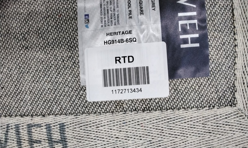 BLUE / GREY 6' X 6' Square Pulled Threads Rug, Reduced Price117271343 HG914B-6SQ gallery