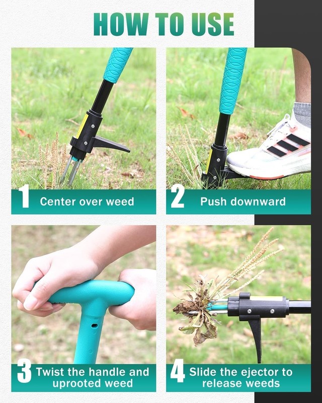39" Weed Pulling Tool, 3-Claw Detachable Weed Puller Tool with Long Handle, H... gallery