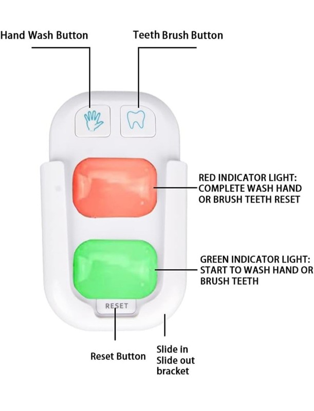 SOARING Wireless Battery Powered Timer 4 Kids 2 Min Brush, 20 Sec Hand Wash A10 gallery