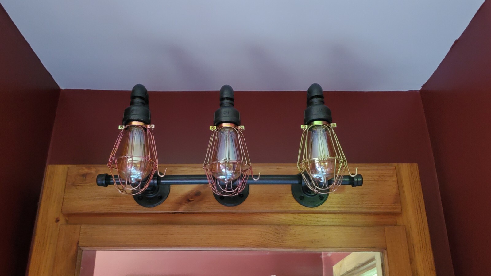 Industrial Water Pipe Wall Light Sconce Rustic Steampunk Vanity Lighting Fixture gallery