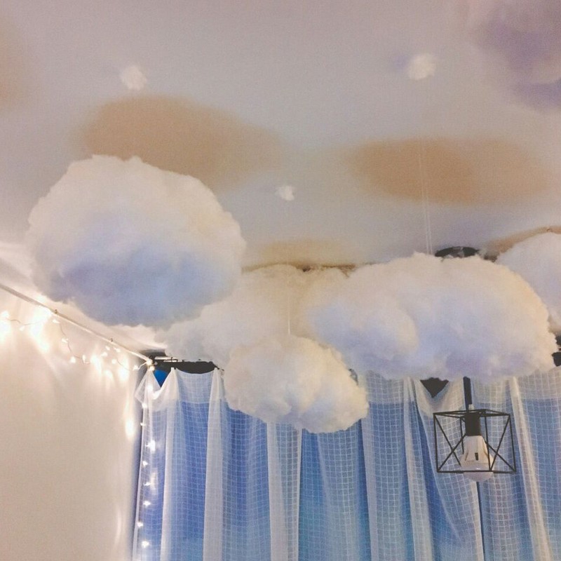 3D Artificial Clouds Wedding Party White Fake Cloud Cotton Home Stage Decor Prop gallery