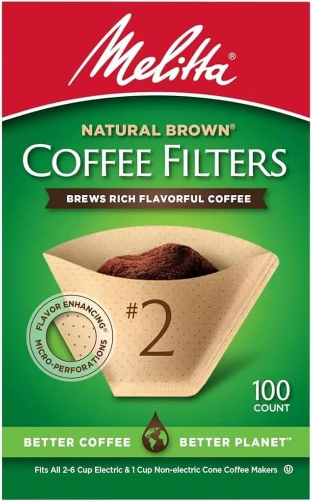 #2 Cone Coffee Filters, Unbleached Natural Brown,100 Total Filters | USA gallery