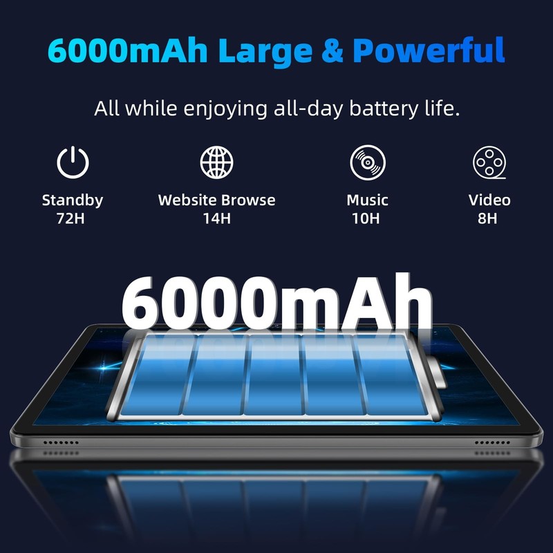 TUOHAITIME Android 15 Tablet,10 inch Tablets, Octa Core CPU, 24GB+64GB+512GB gallery