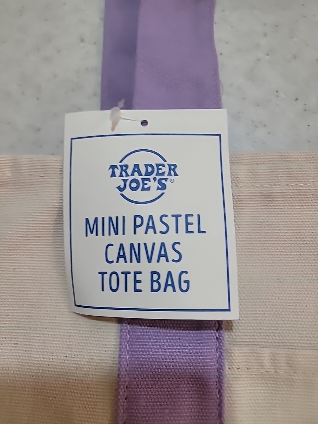 Trader Joe’s 2026 Mini Canvas Pastel Reusable Tote Bag Purple - BRAND NEW | US gallery