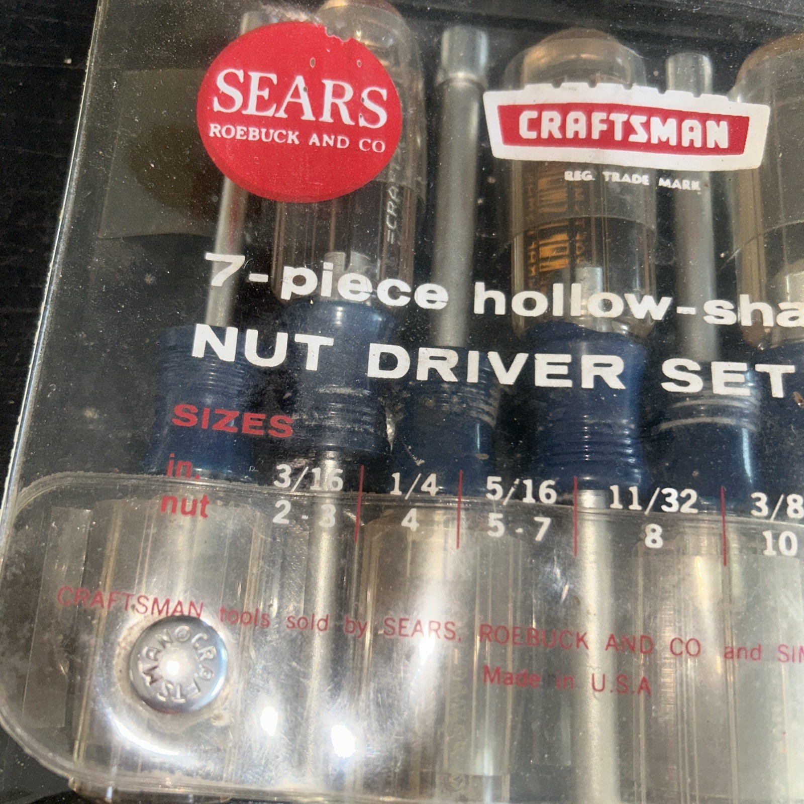 Vintage Craftsman 7 Pc Hollow Shank Nut Driver Set 9-4196 Made In USA 3/16-1/2” gallery