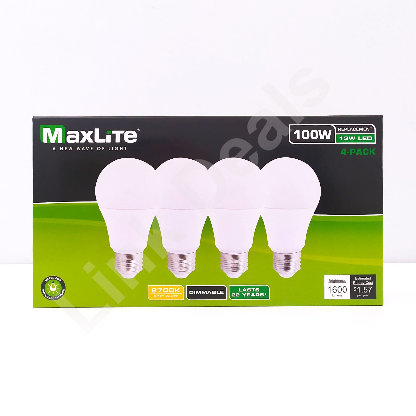 Maxlite 100W Equivalent 13W LED Light Bulb Soft White 2700K A19 Dimmable gallery