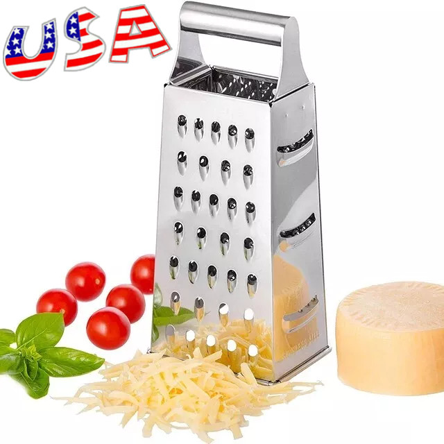 Kitchen Stainless Steel 4-Sided Box Food Grater Vegetable Cheese Slicer Shredder gallery