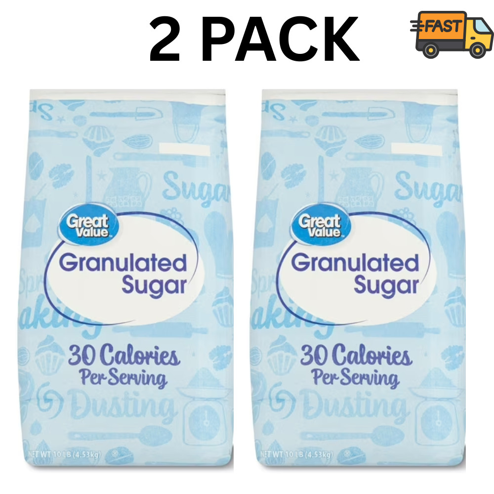 Great Value Granulated Sugar 10lb 2 Pack Pure White Cane Sugar Baking Ingredient gallery