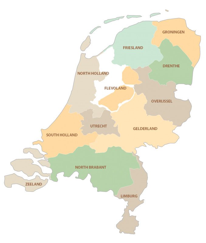 Netherlands Provinces Map GLOSSY POSTER PICTURE PHOTO PRINT BANNER 13673 gallery