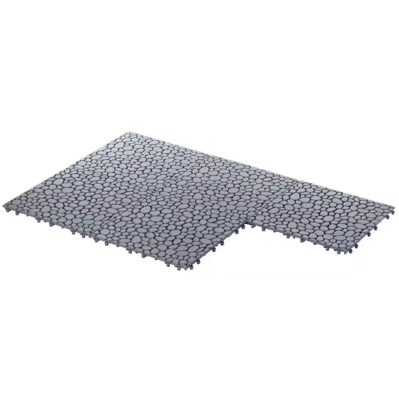 Plastic Interlocking Cobbled Stone Look Garden Pathway Tiles, Decorative Floor G gallery