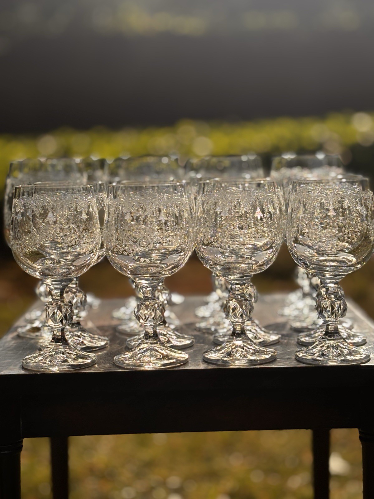 Bohemia Clear Crystal Glasses In Cascade pattern 5-3/4” -Eleven (11) Available gallery