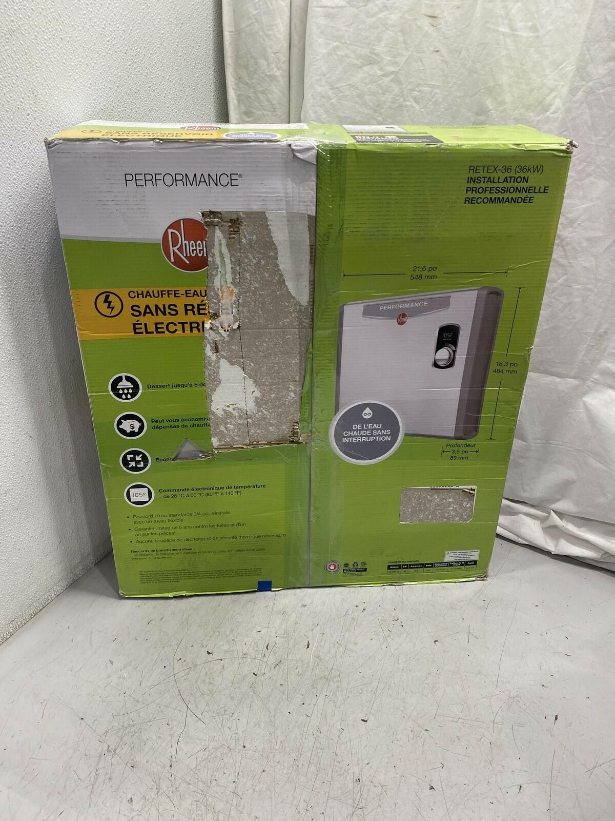 Rheem RETEX-36 Performance 36 kw Electric Tankless Water Heater, 6 GPM gallery