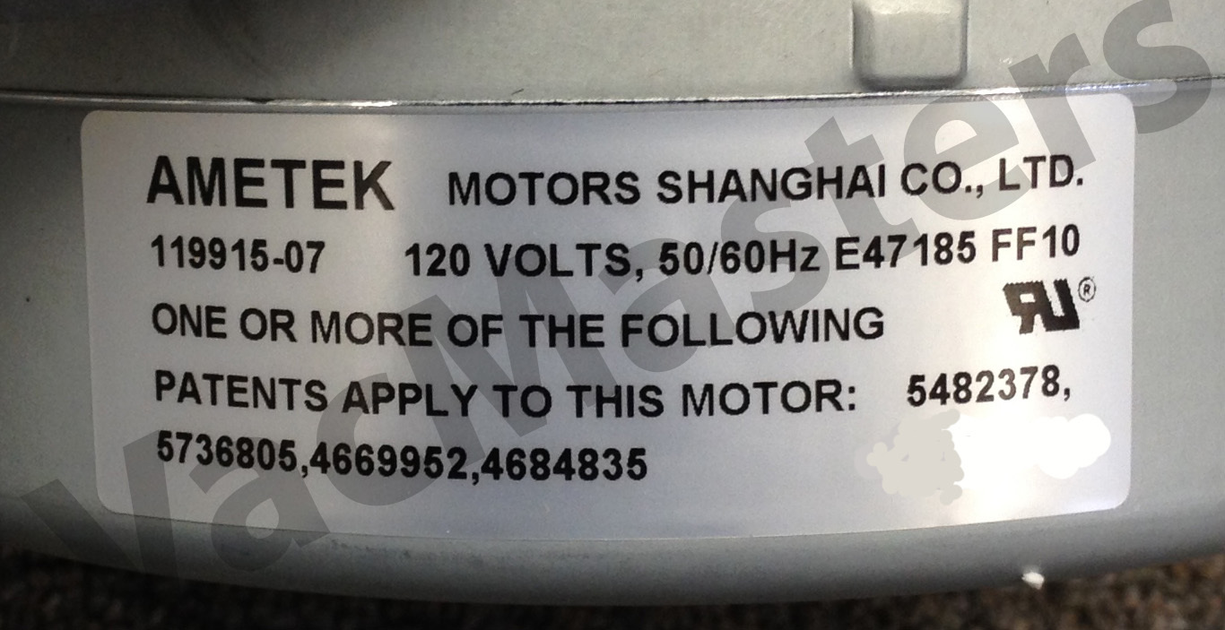 GENUINE Vacuflo Model 466Q replacement motor 119915-07 - NEW, not rebuilt gallery