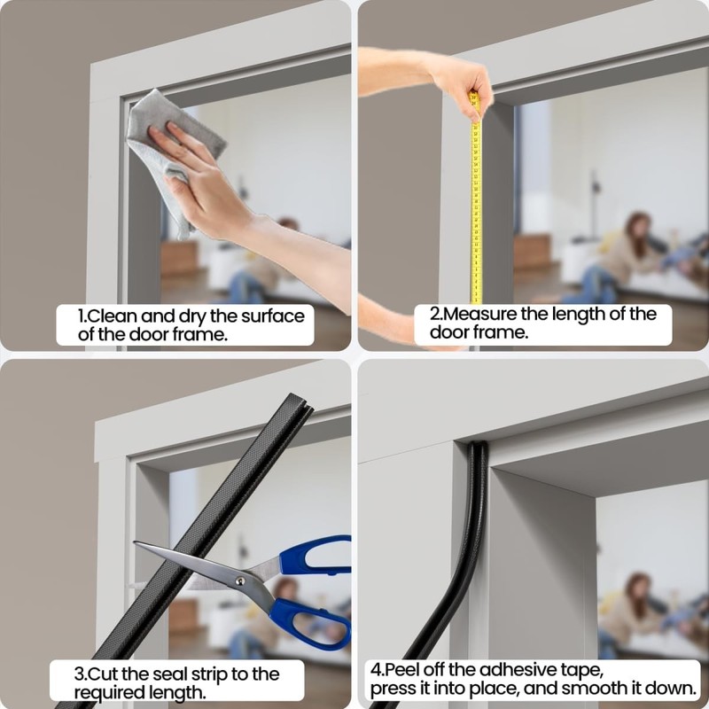 V Shape Thin Foam Weather Stripping Door Frame Seal Strip 19.7FT White gallery