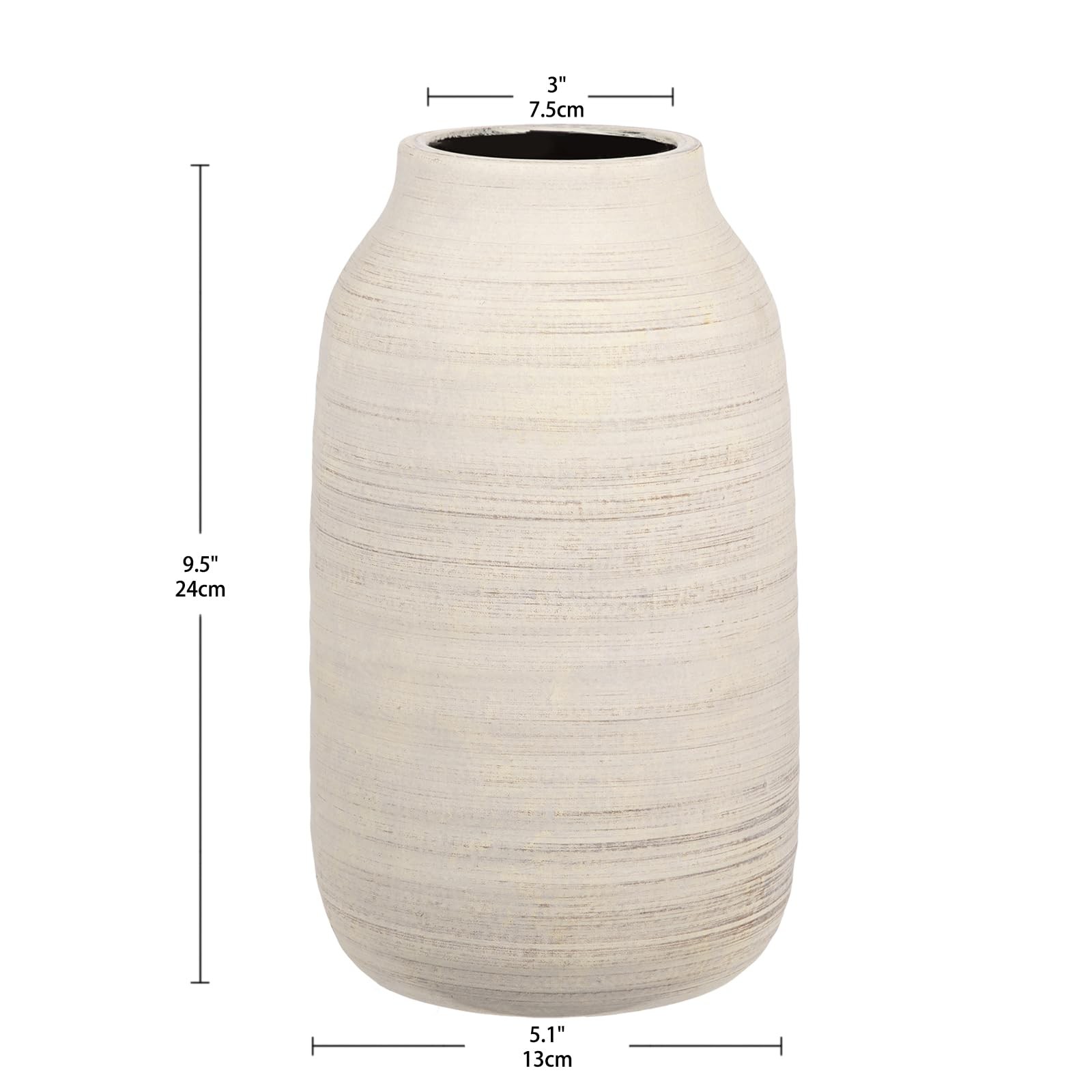 Briful 9.6In Large Rustic Shabby White Ceramic Vasevintage Farmhouse Flowers gallery