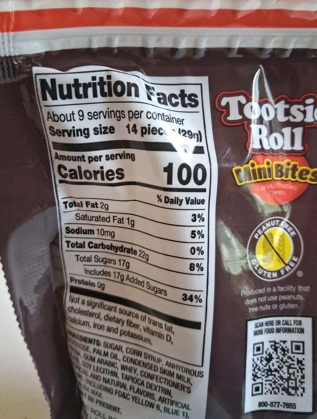 Tootsie Roll Mini Bites Chocolate Candy Coated Chews 9 oz Bag gallery